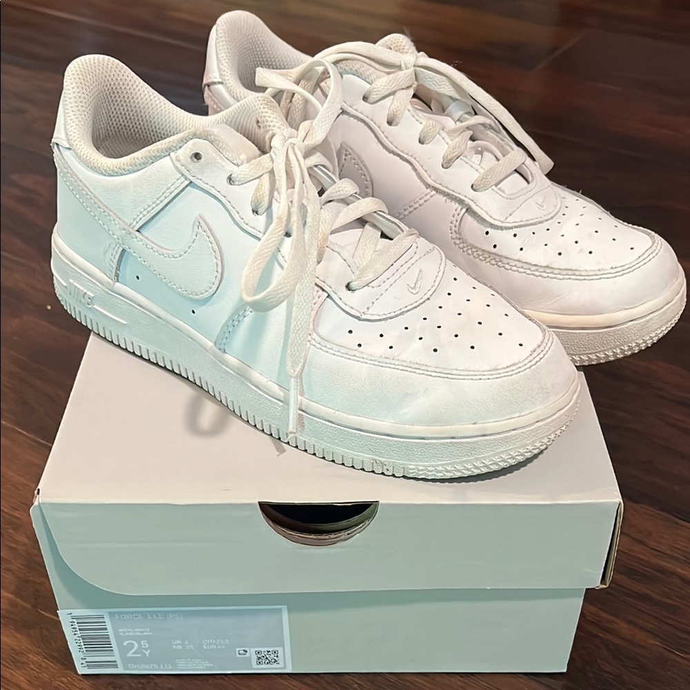 Boys Nike White Air Force 1 Sneakers